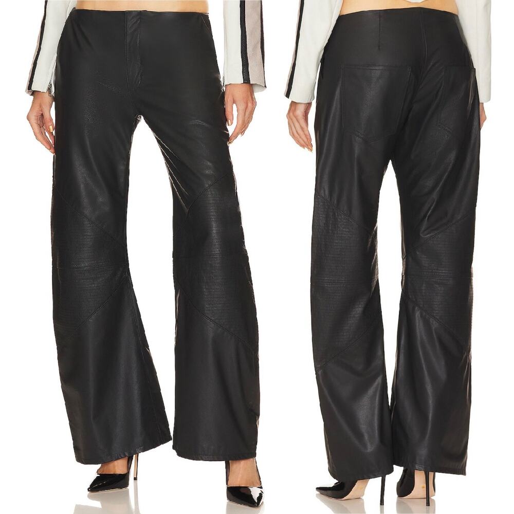EB Denim Hollywood Frederic Leather Pants Black Size 32 NWT